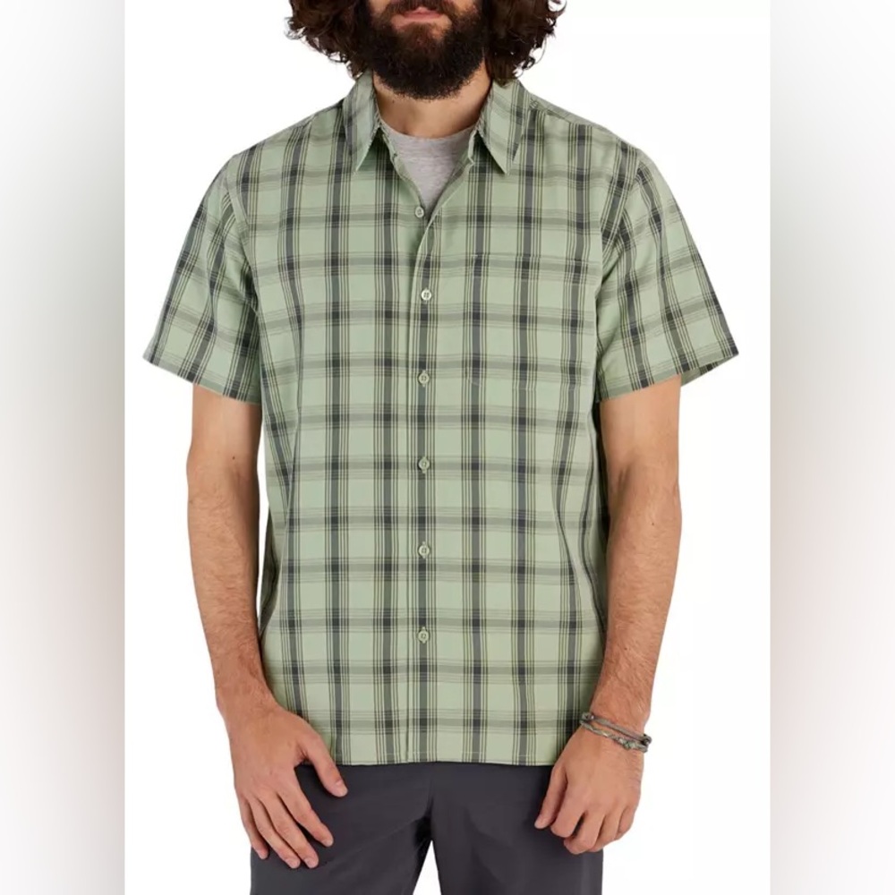 Marmot Men's Eldridge Novelty Classic SS Shirt Size XXL EUC Green Blue